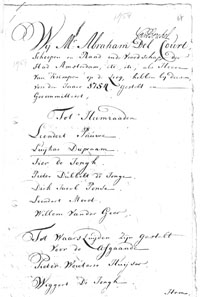 Akte 19 februari 1754