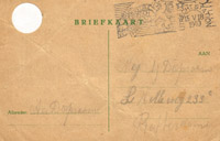 Voorzijde briefkaart mei '40